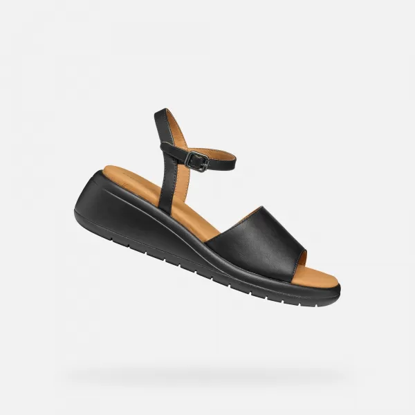  Damensandalen GEOX MELICONIA SCHWARZ 