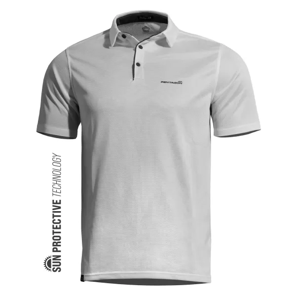  Herren-T-Shirt mit Kragen PENTAGON VANQUISH POLO SHIRT K09048 WEIß 