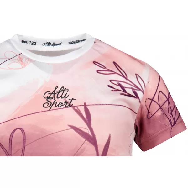  Funktionaler t -Shirt -Prämie von Kindern ALTISPORT VOJ/ALK083TR01 WEIß -PINK 