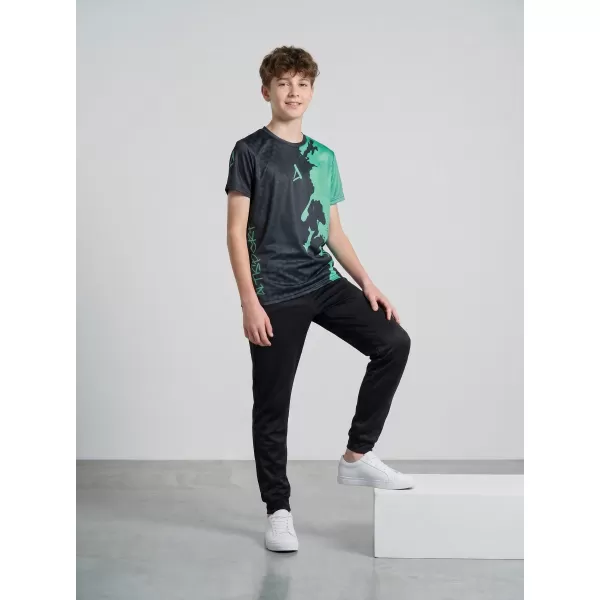  Funktionaler t -Shirt -Prämie von Kindern ALTISPORT VOJ/ALM112TR01 SCHWARZ-TYRKYS 