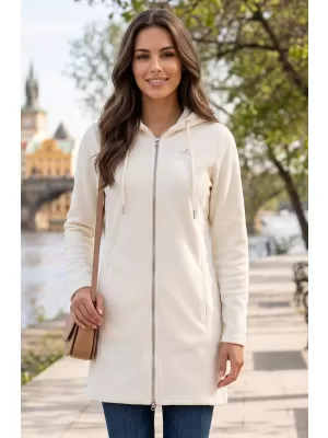 Premium-Fleece-Sweatshirt für Damen ALTISPORT LIALA BÍLÁ/KRÉMOVÁ WEIß