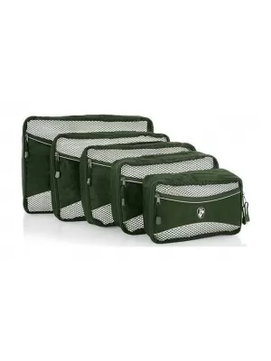 Satz von Organisatoren HEYS ECO PACKING CUBE 5PC SET II GRÜN