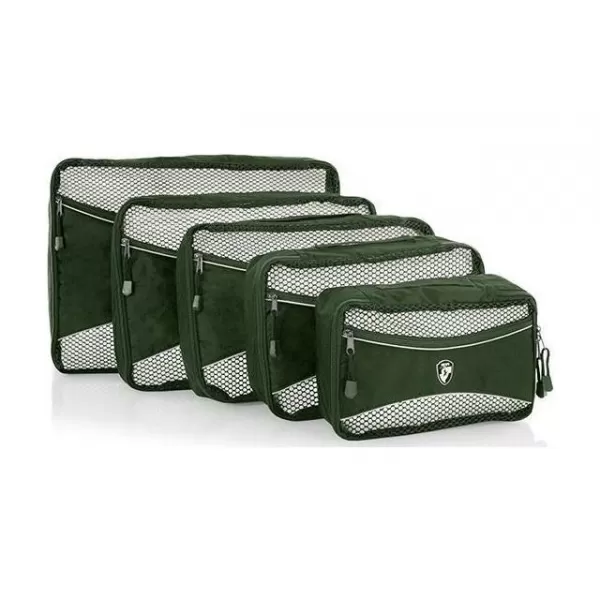  Satz von Organisatoren HEYS ECO PACKING CUBE 5PC SET II GRÜN 