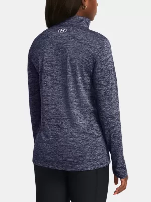 Damen-T-Shirt UNDER ARMOUR TECH 1/2 ZIP- TWIST 1384225-410 BLAU