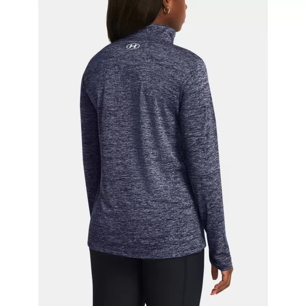  Damen-T-Shirt UNDER ARMOUR TECH 1/2 ZIP- TWIST 1384225-410 BLAU 