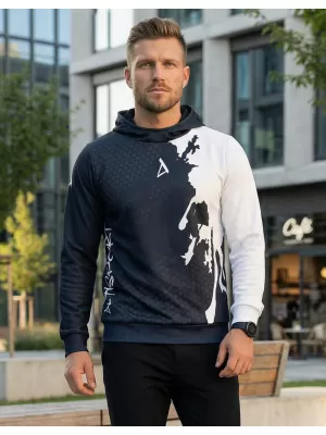 Funktionaler Sweatshirt -Premium von Männern ALTISPORT VOJ/ALM112MI01 SCHWARZ-WEIß