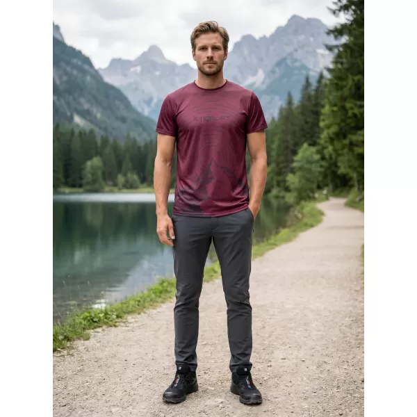  Herren Freizeithemd Premium ALTISPORT VOJ/ALM121TR06 WEINROT 