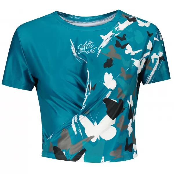  Funktionelles Premium-Crop-Top für Damen ALTISPORT VOJ/ALW022TR07 PETROLEJOVÁ KEROSIN 
