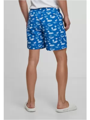 Badeshorts URBAN CLASSICS TB2679 HELLBLAU/WEIß