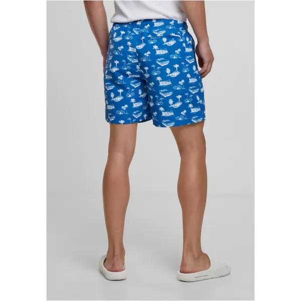  Badeshorts URBAN CLASSICS TB2679 HELLBLAU/WEIß 