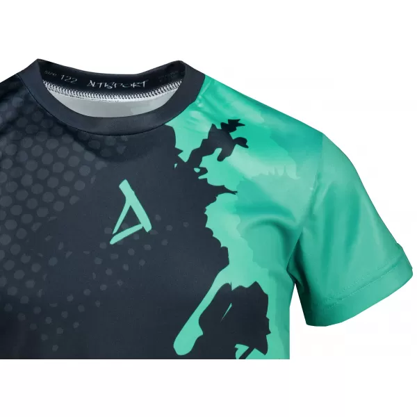  Funktionaler t -Shirt -Prämie von Kindern ALTISPORT VOJ/ALM112TR01 SCHWARZ-TYRKYS 