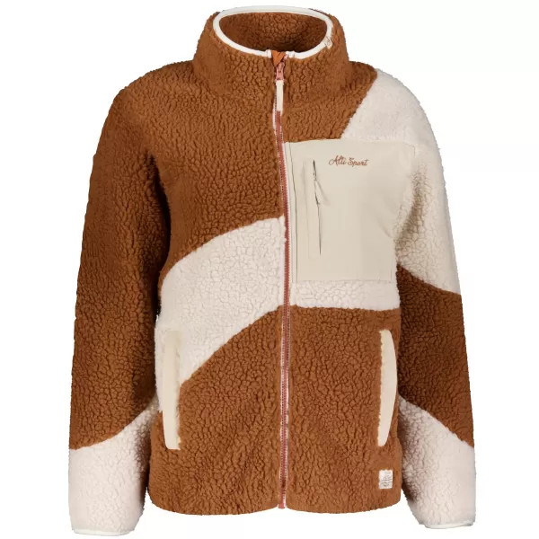  Fleece-Sweatshirt für Damen ALTISPORT GERI BEIGE/BRAUN 