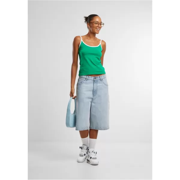  Damen-Tanktop URBAN CLASSICS TB7485A FROSCH GRÜN/WEIß/WEIß/SCHWARZ 
