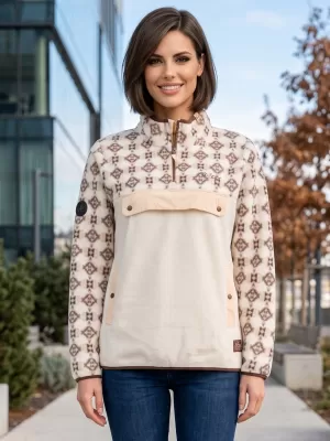 Fleece-Sweatshirt für Damen ALTISPORT GEMMY BEIGE