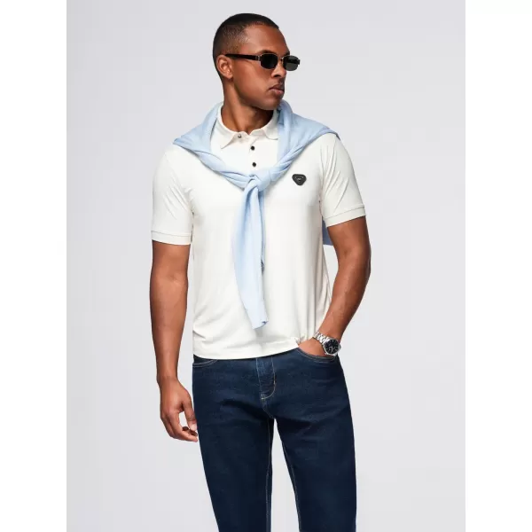  Herren t -Shirt mit einem Kragen OMBRE OM-POSS-0150 CREME 