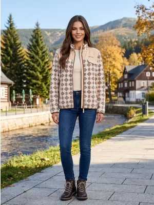 Fleece-Sweatshirt für Damen ALTISPORT GENESIS BEIGE