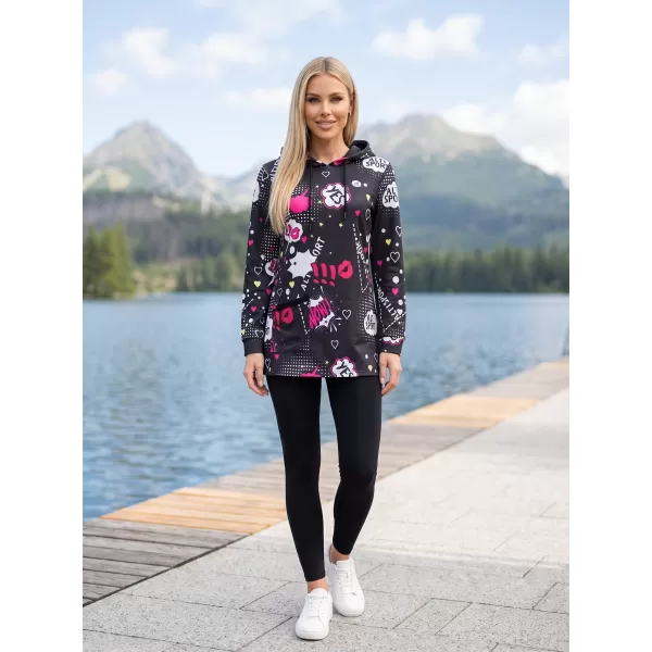  Damen-Sweatshirt ALTISPORT GITA SCHWARZ/ROSA 
