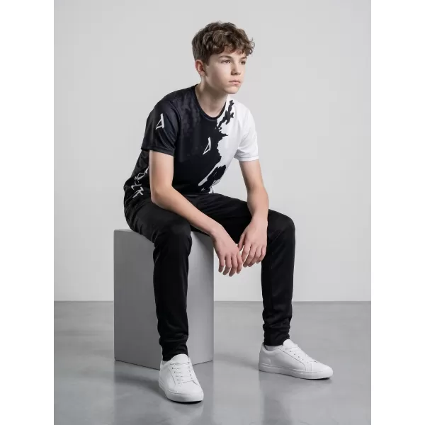  Funktionaler t -Shirt -Prämie von Kindern ALTISPORT VOJ/ALM112TR01 SCHWARZ-WEIß 