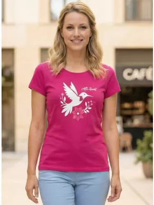 Frauen t -Shirt mit kurzen Ärmeln ALTISPORT ALW192122 FUCHSIA ROT