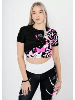 Funktionelles Premium-Crop-Top für Damen ALTISPORT VOJ/ALW022TR07 ČERNORŮŽOVÁ SCHWARZ ROSA