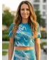 Premium-Crop-Top für Damen ALTISPORT VOJ/ALW001TR07 EMERALD/ŠEDÁ SMARAGD/GRAU