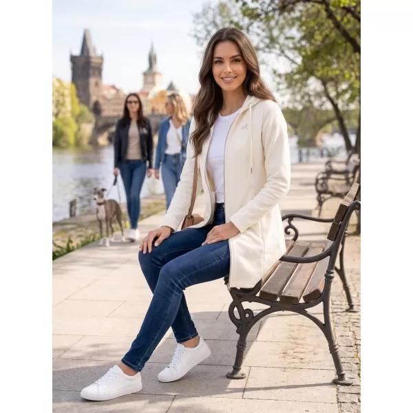  Premium-Fleece-Sweatshirt für Damen ALTISPORT LIALA BÍLÁ/KRÉMOVÁ WEIß 