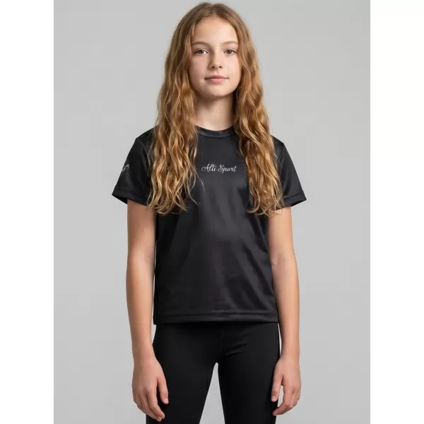  Funktionaler t -Shirt -Prämie von Kindern ALTISPORT VOJ/ALK075TR01 SCHWARZ 