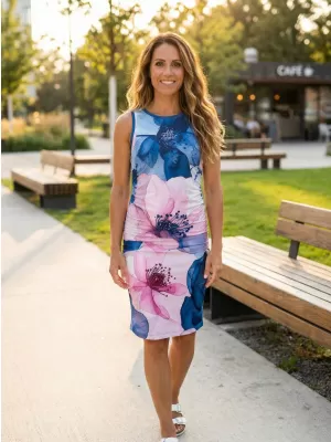 Premium-Kleid für Damen ALTISPORT VOJ/ALW117SAT03 BLAU/ROSA