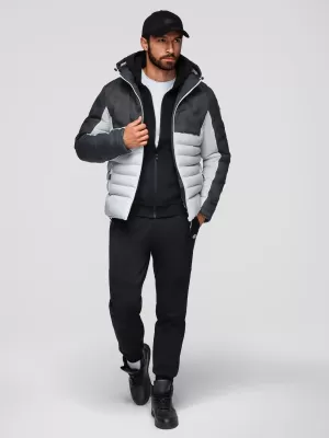 Jacke OMBRE OM-JALP-0206 GRAPHIT UND WEIß
