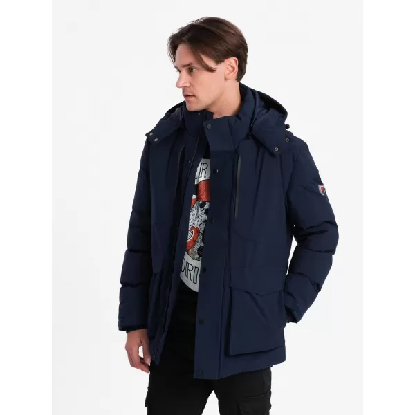  Herren-Winterjacke OMBRE OM-JAHP-0306 MARINEBLAU 