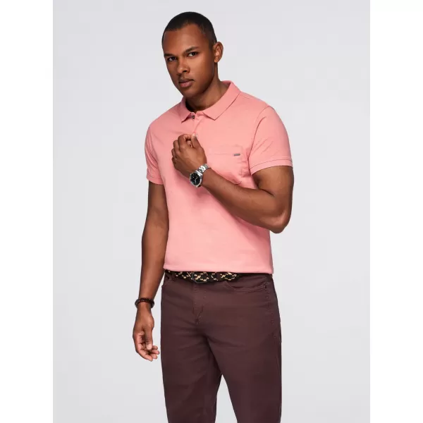  Herren t -Shirt mit einem Kragen OMBRE OM-POWS-0142 ROSA 