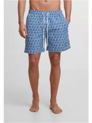 Badeshorts URBAN CLASSICS TB2679 BLAUES RETRO -MUSTER