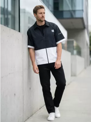 Premium-Shirt für Herren ALTISPORT VOJ/ALM051KOS01 SCHWARZ UND WEIß