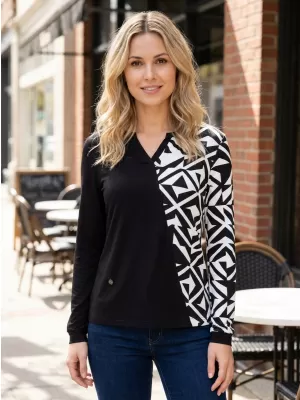 Damen-T-Shirt KIXMI VIVIANE SCHWARZ/WEIß