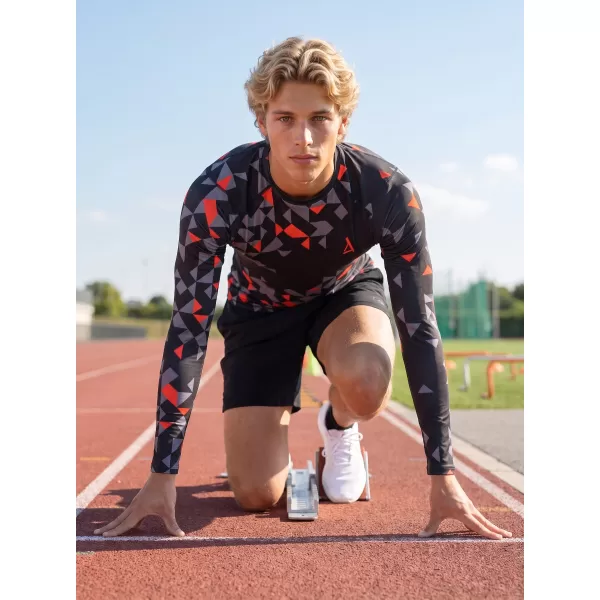  Hochwertiges funktionelles Kompressionsshirt für Herren ALTISPORT VOJ/ALM108TR03 SCHWARZ-ORANGE 