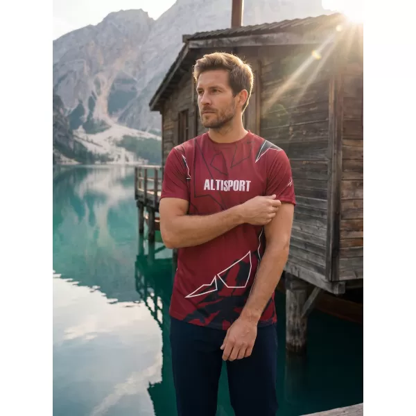  Herren Freizeithemd Premium ALTISPORT VOJ/ALM123TR06 DUNKELROT 