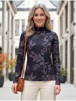 Rollkragenpullover für Damen ALTISPORT GERDA SCHWARZ