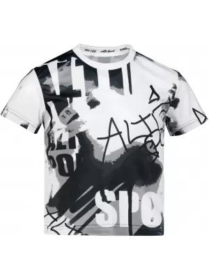 Funktionaler t -Shirt -Prämie von Kindern ALTISPORT VOJ/ALK076TR01 WEIß -UND -SCHWARZ