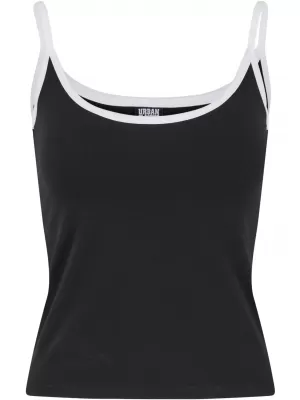 Damen-Tanktop URBAN CLASSICS TB7485A SCHWARZ/WEIß/WEIß/SCHWARZ