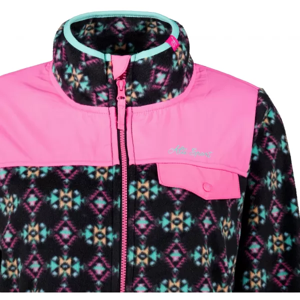  Fleece-Sweatshirt für Damen ALTISPORT GENESIS SCHWARZ/HELLBEIGE 