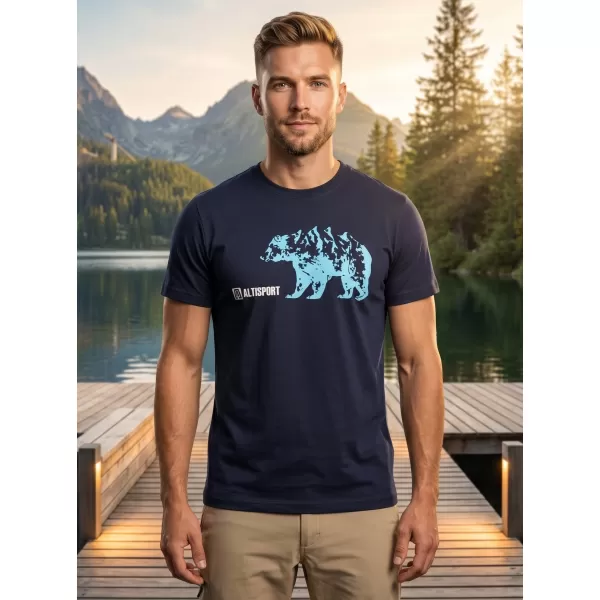  Herren t -Shirt mit kurzen Ärmeln ALTISPORT ALM193129 MEERESBLAU 