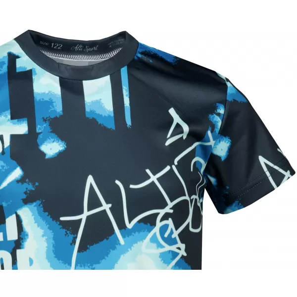  Funktionaler t -Shirt -Prämie von Kindern ALTISPORT VOJ/ALK076TR01 BLAU -BLACK 