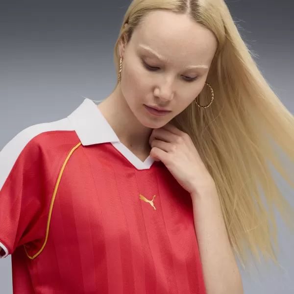  Damentrikot PUMA T7 RELAXED FOOTBALL JERSEY 63215711 FÜR ALLE ZEITEN ROT 