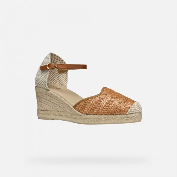  Damensandalen GEOX GELSA LOW HELLBRAUN 