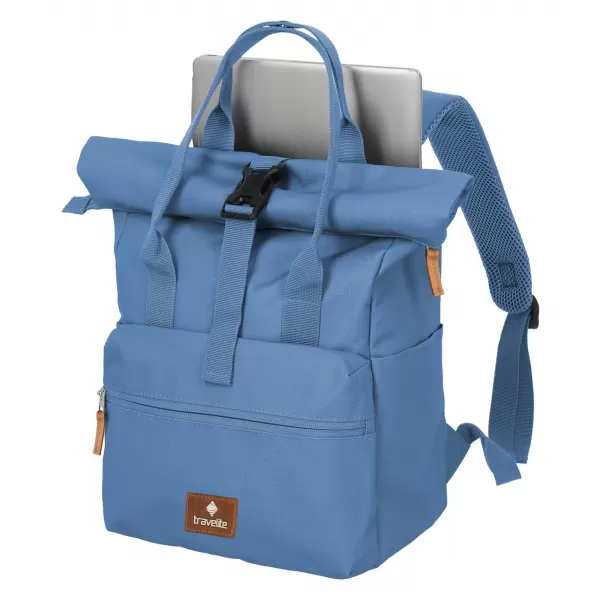  Rucksack TRAVELITE BASICS SHORT HANDLE ROLL-UP DENIM 