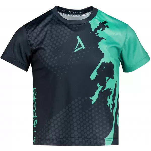  Funktionaler t -Shirt -Prämie von Kindern ALTISPORT VOJ/ALM112TR01 SCHWARZ-TYRKYS 