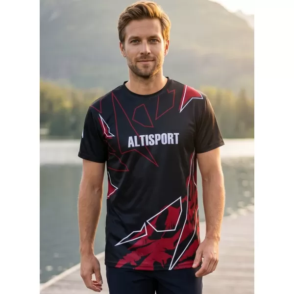  Herren Freizeithemd Premium ALTISPORT VOJ/ALM123TR06 SCHWARZ-ROT 