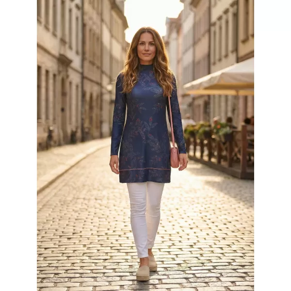 Rollkragenpullover für Damen ALTISPORT GWENITH DUNKELBLAU 