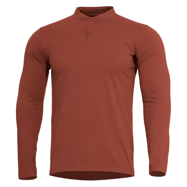  Hemd PENTAGON ROMEO 2.0 HENLEY SHIRT K09016 KASTANIENBRAUNES ROT 