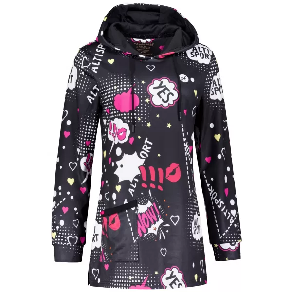  Damen-Sweatshirt ALTISPORT GITA SCHWARZ/ROSA 